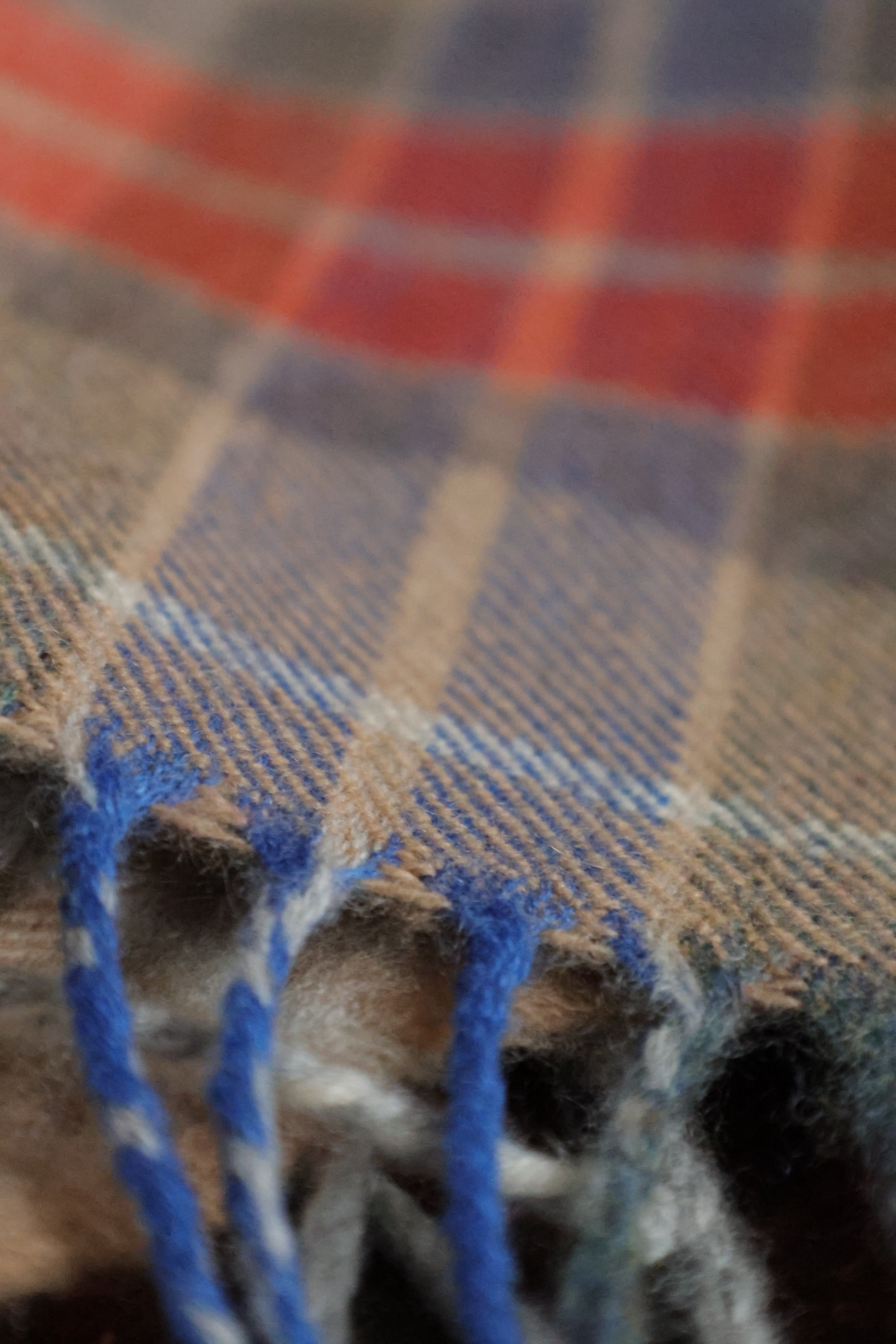 Kaschmirschal Tartan Elgin | Beige, Orange Blau