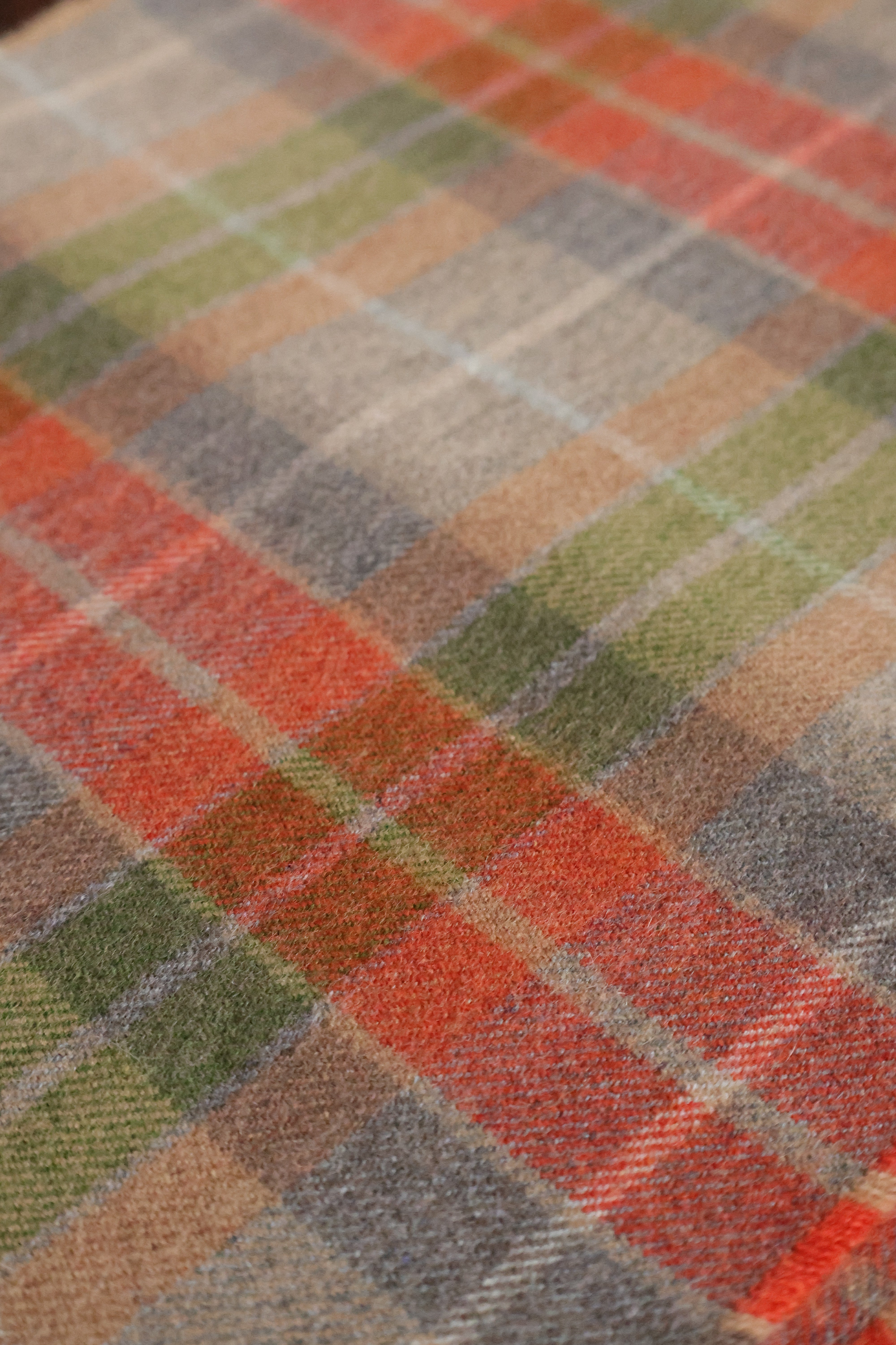 Kaschmirschal Tartan Thurso | Beige, Orange Grün