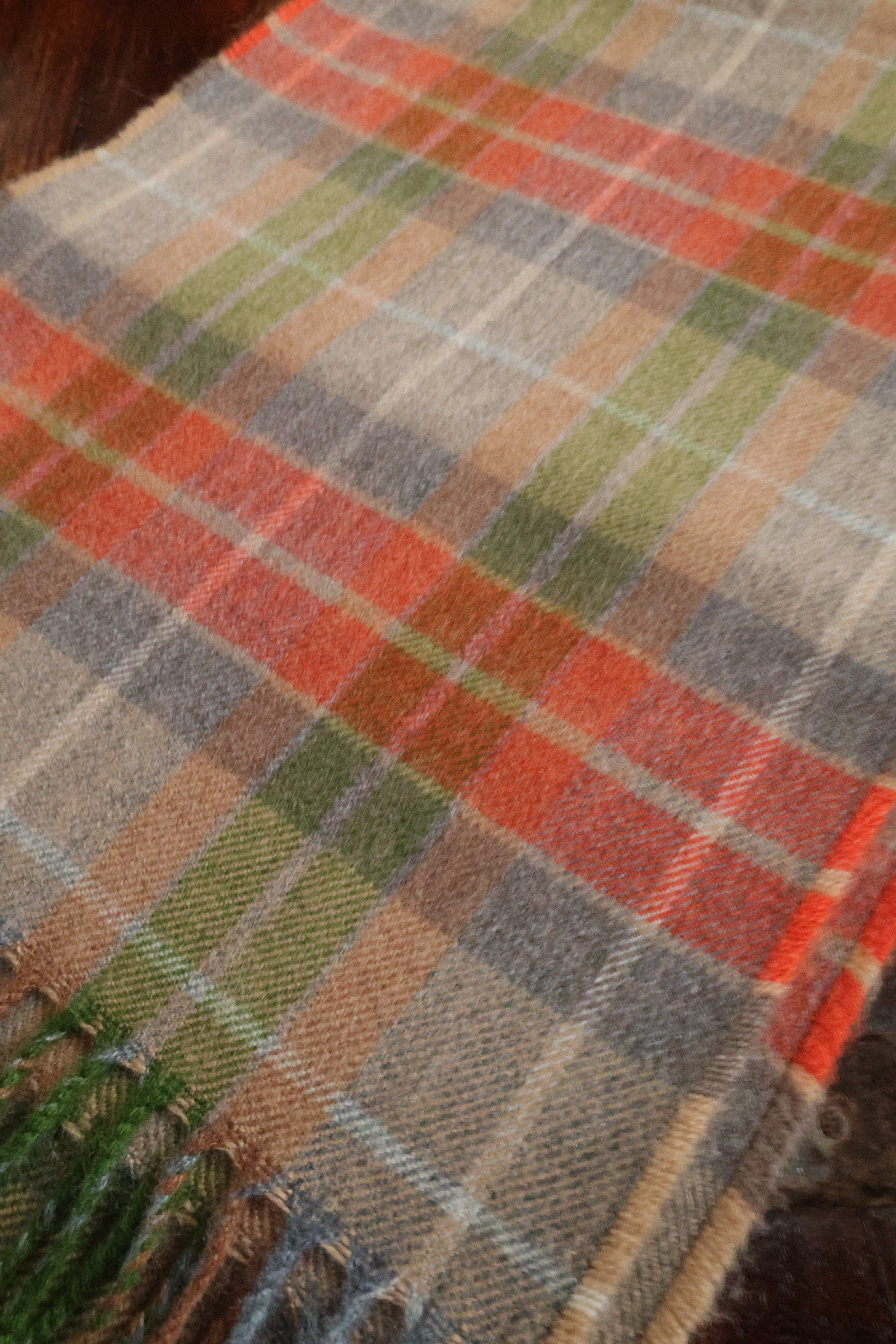 Kaschmirschal Tartan Thurso | Beige, Orange Grün