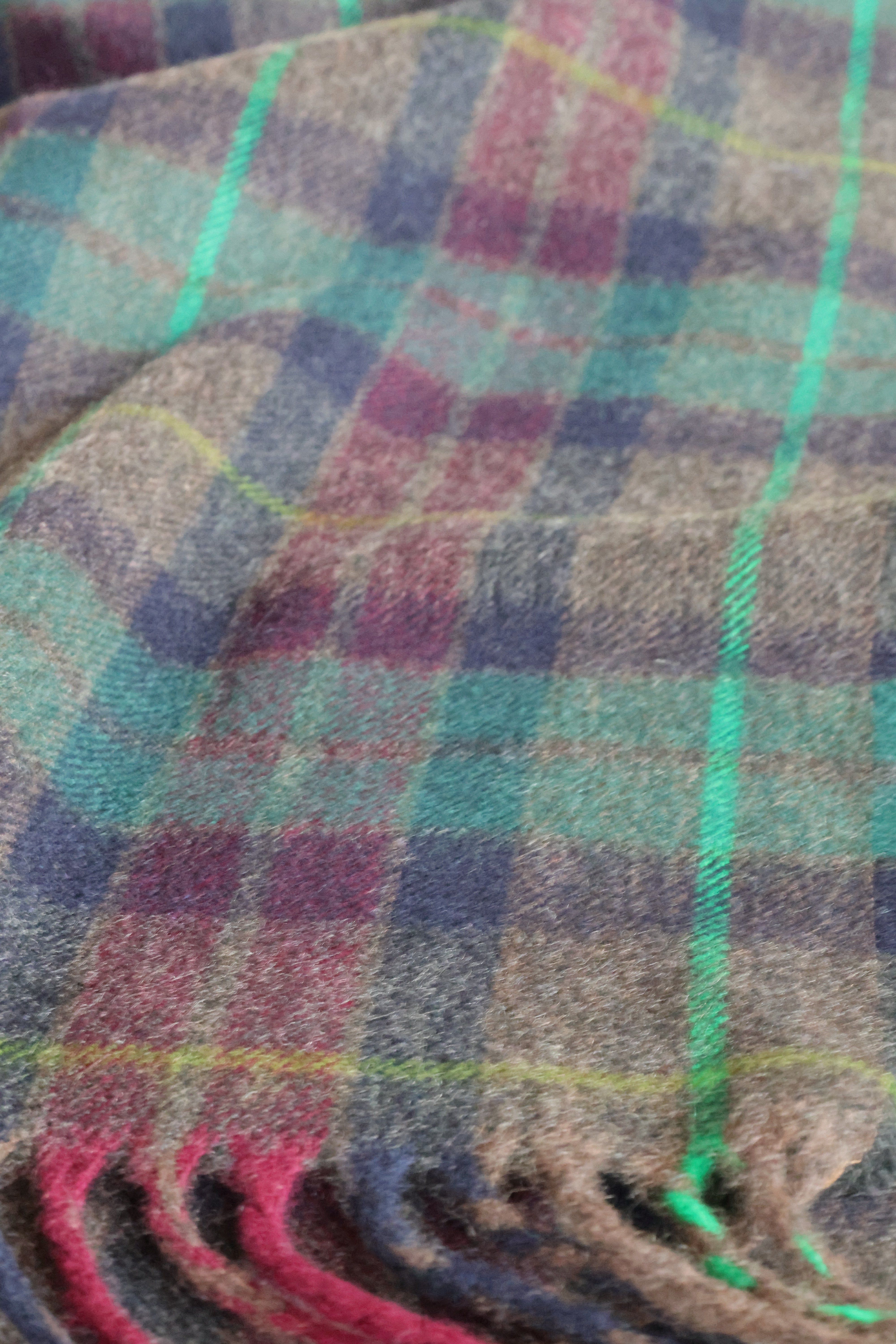 Kaschmirschal Modern Tartan Girvan | Braun Grün Rot