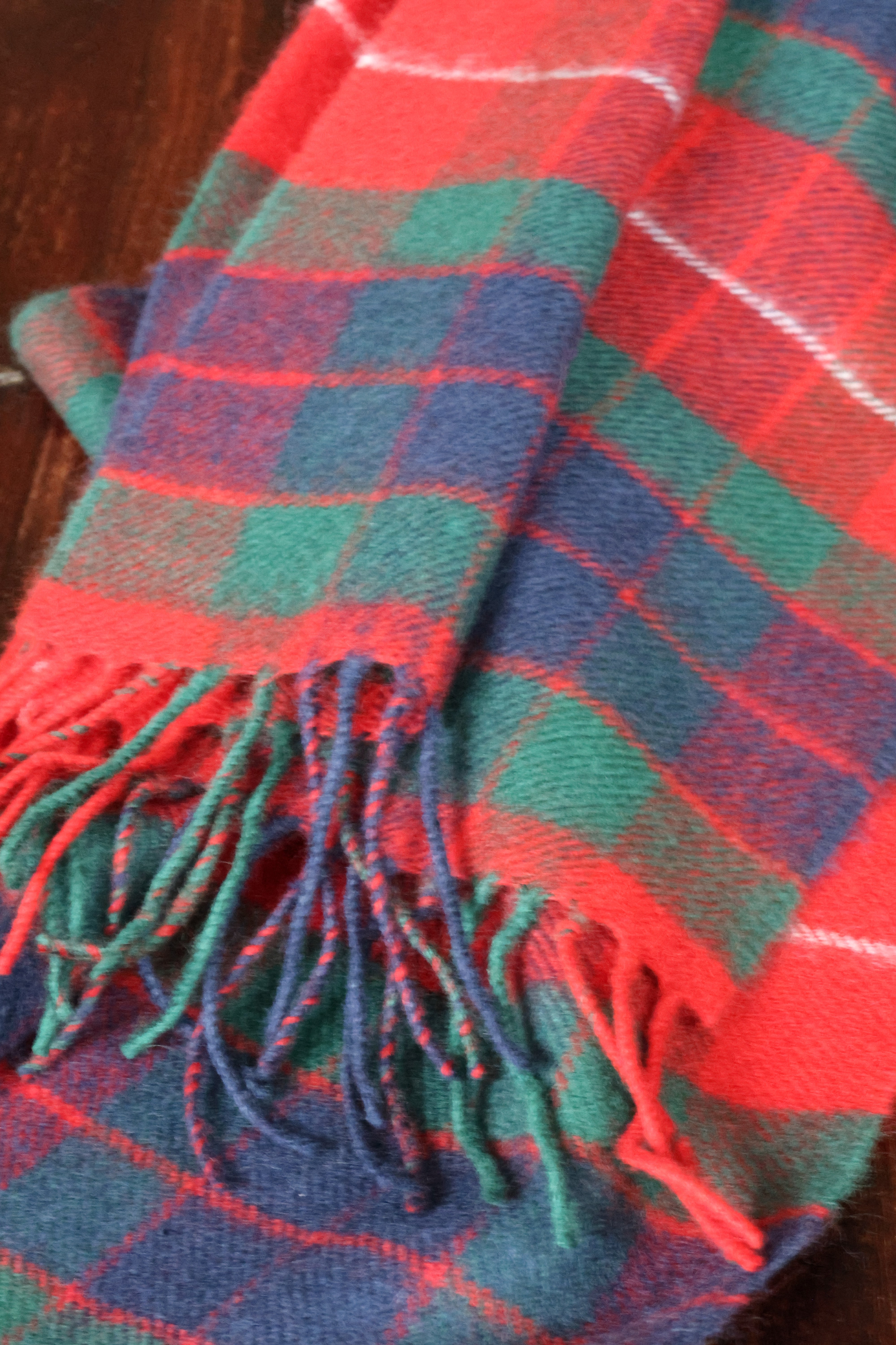 Tartan lambswool scarf Fraser Red