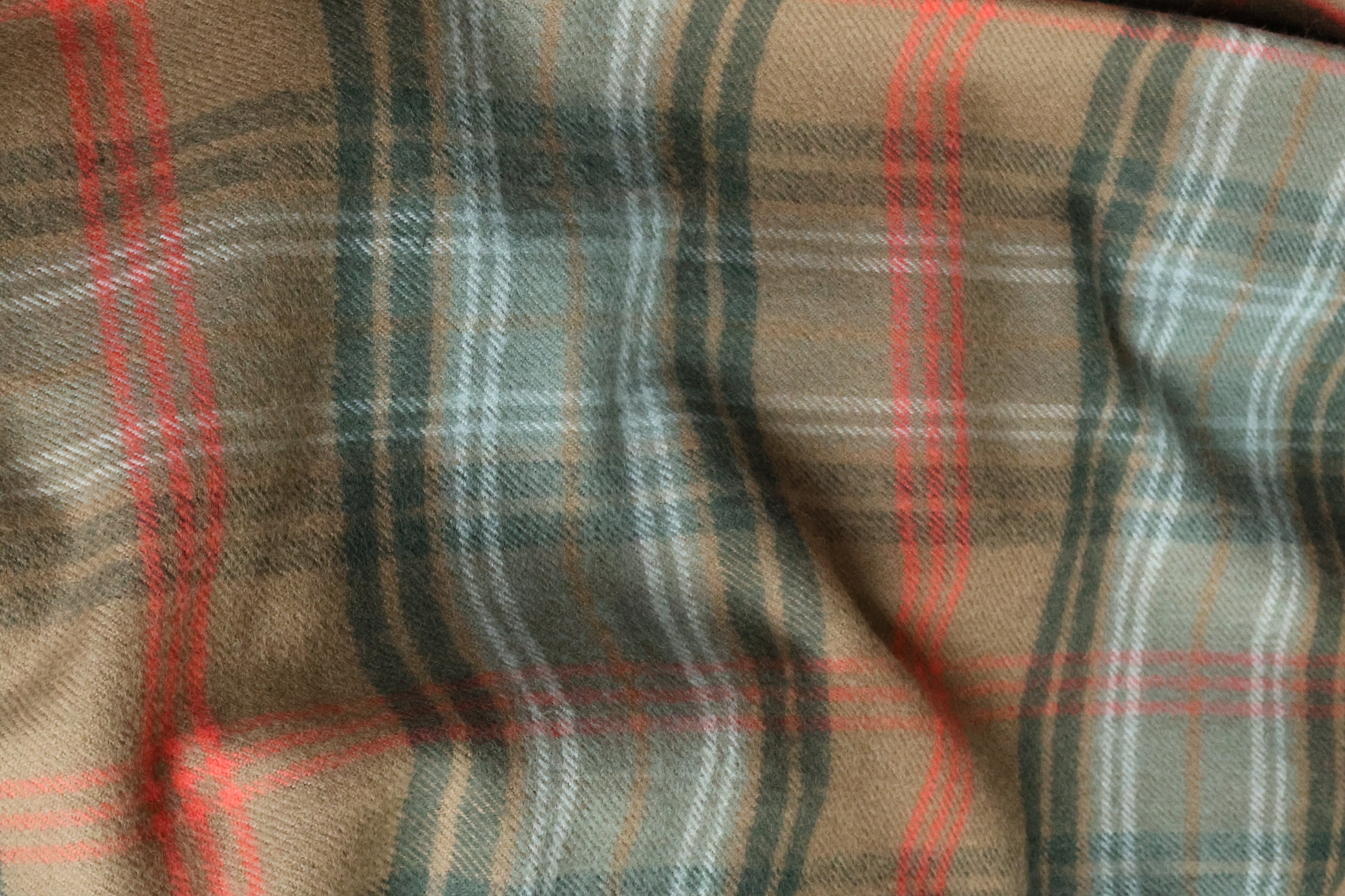 Wool blanket tartan brown