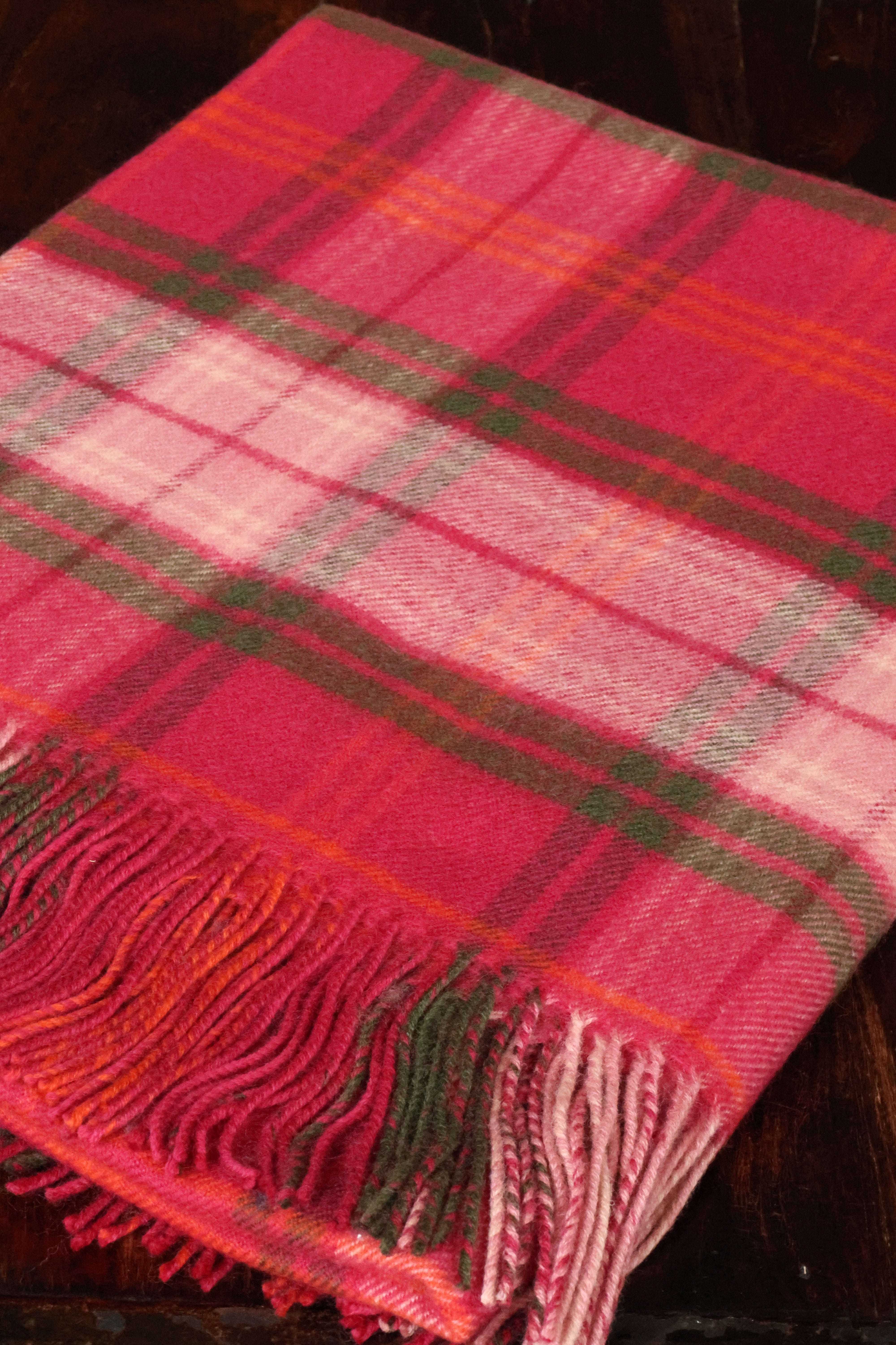 Wool blanket tartan brown