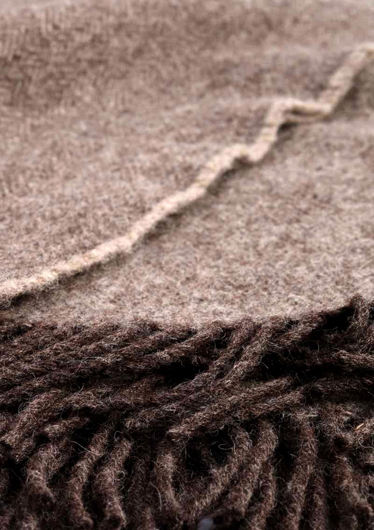 Shetland worsted wool blanket fawn brown