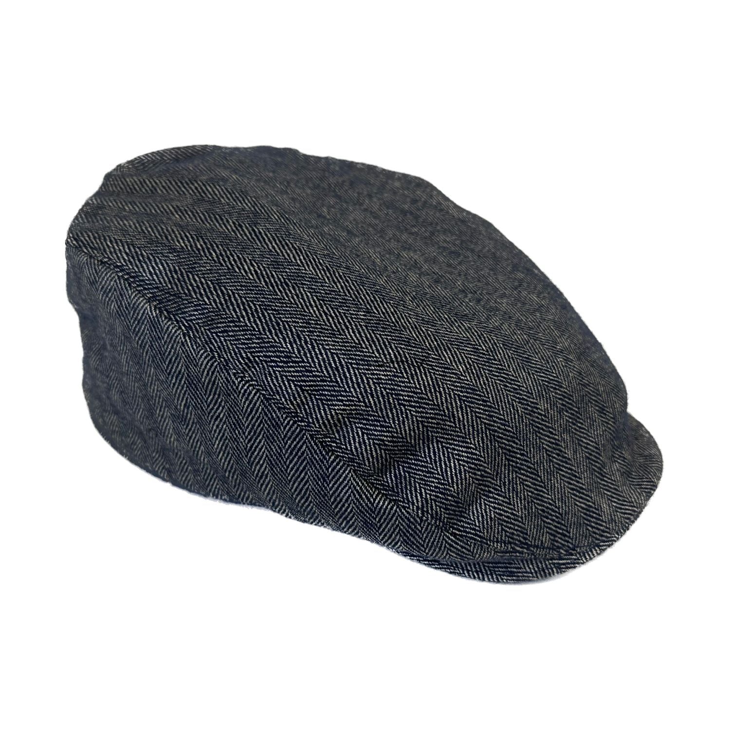 Flatcap Fischgrätenmuster Marine