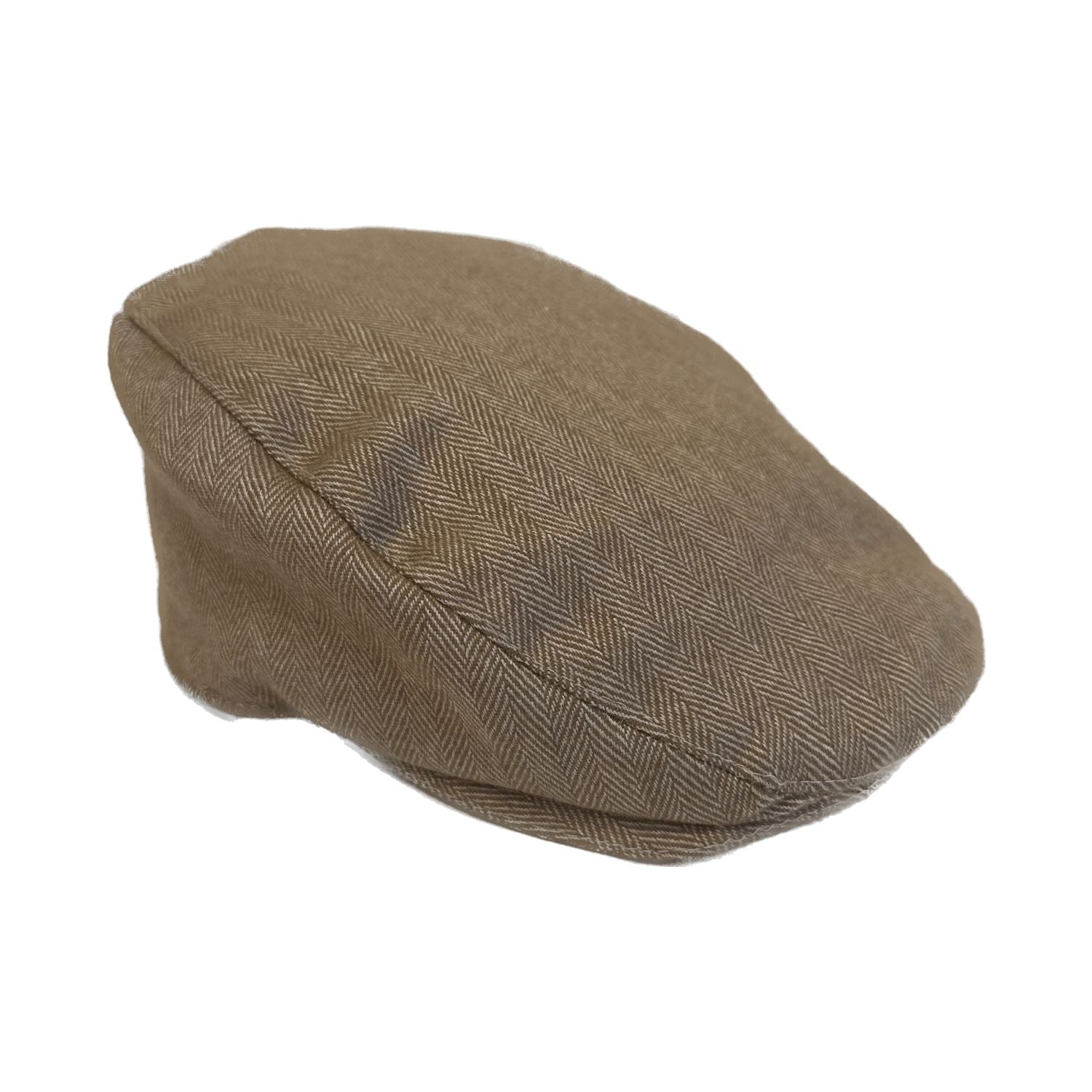 Flatcap Fischgrätenmuster Beige