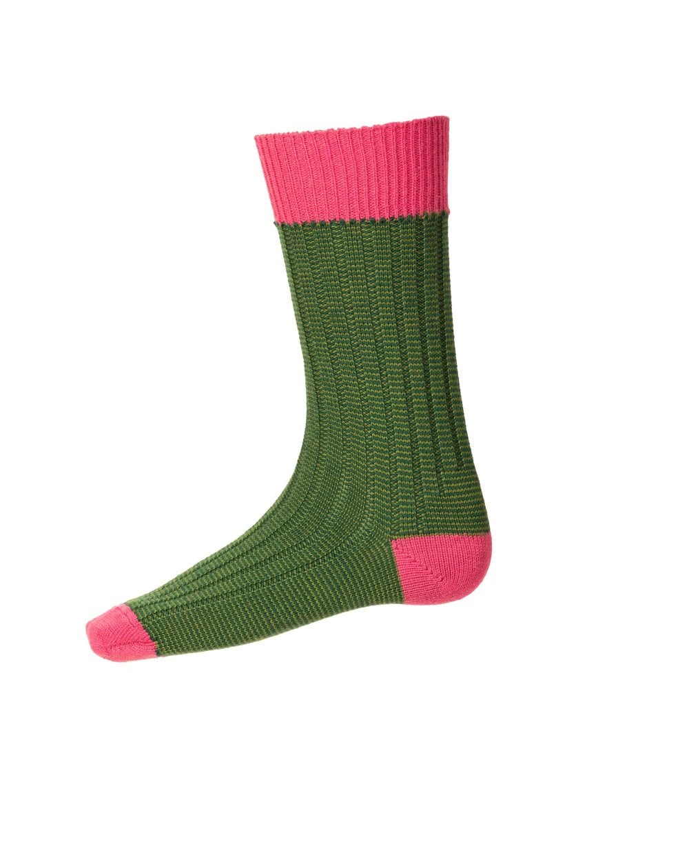 Tartan V Socken Männer Fichte Rosa