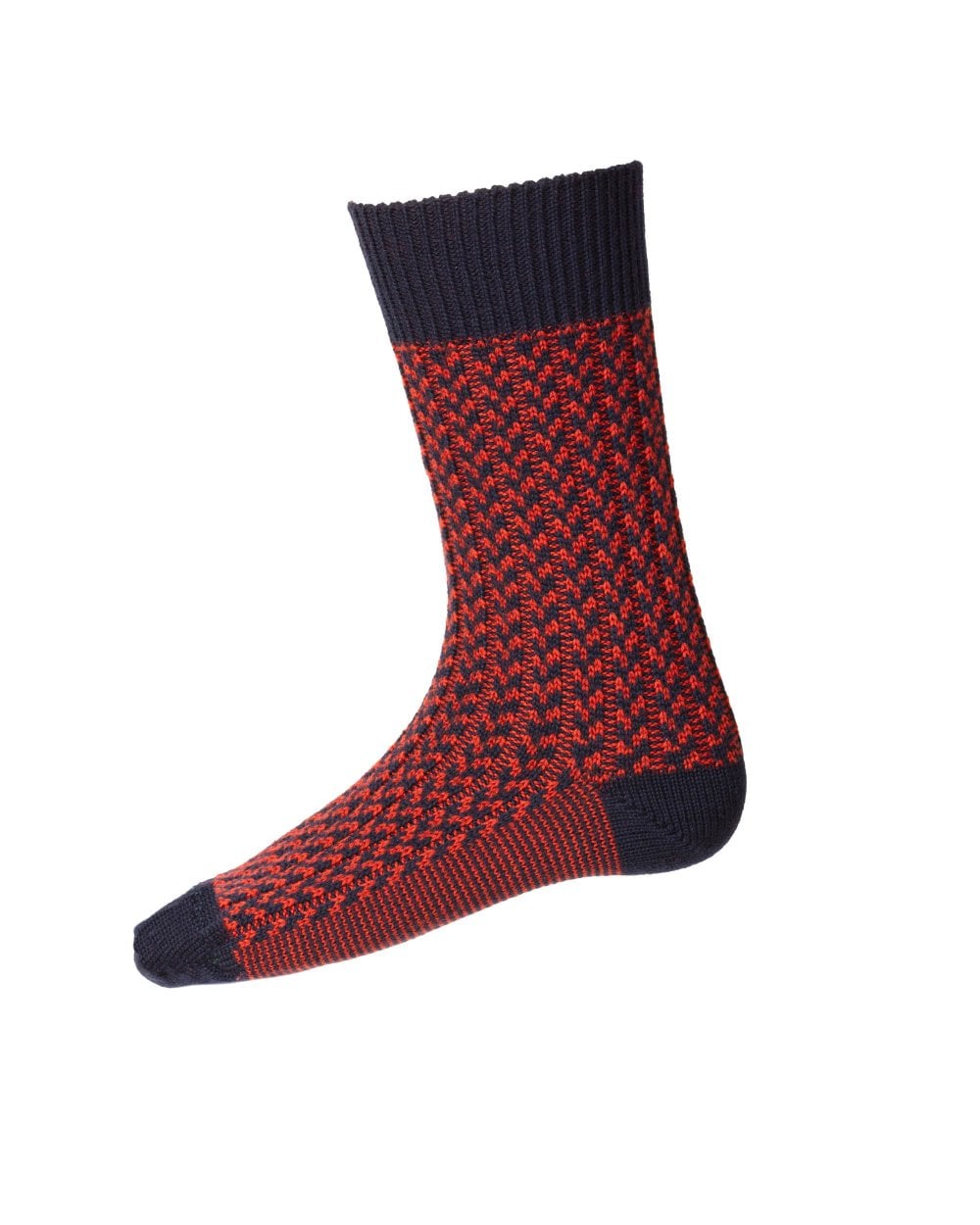 Tartan Socken Männer Marine & Orange