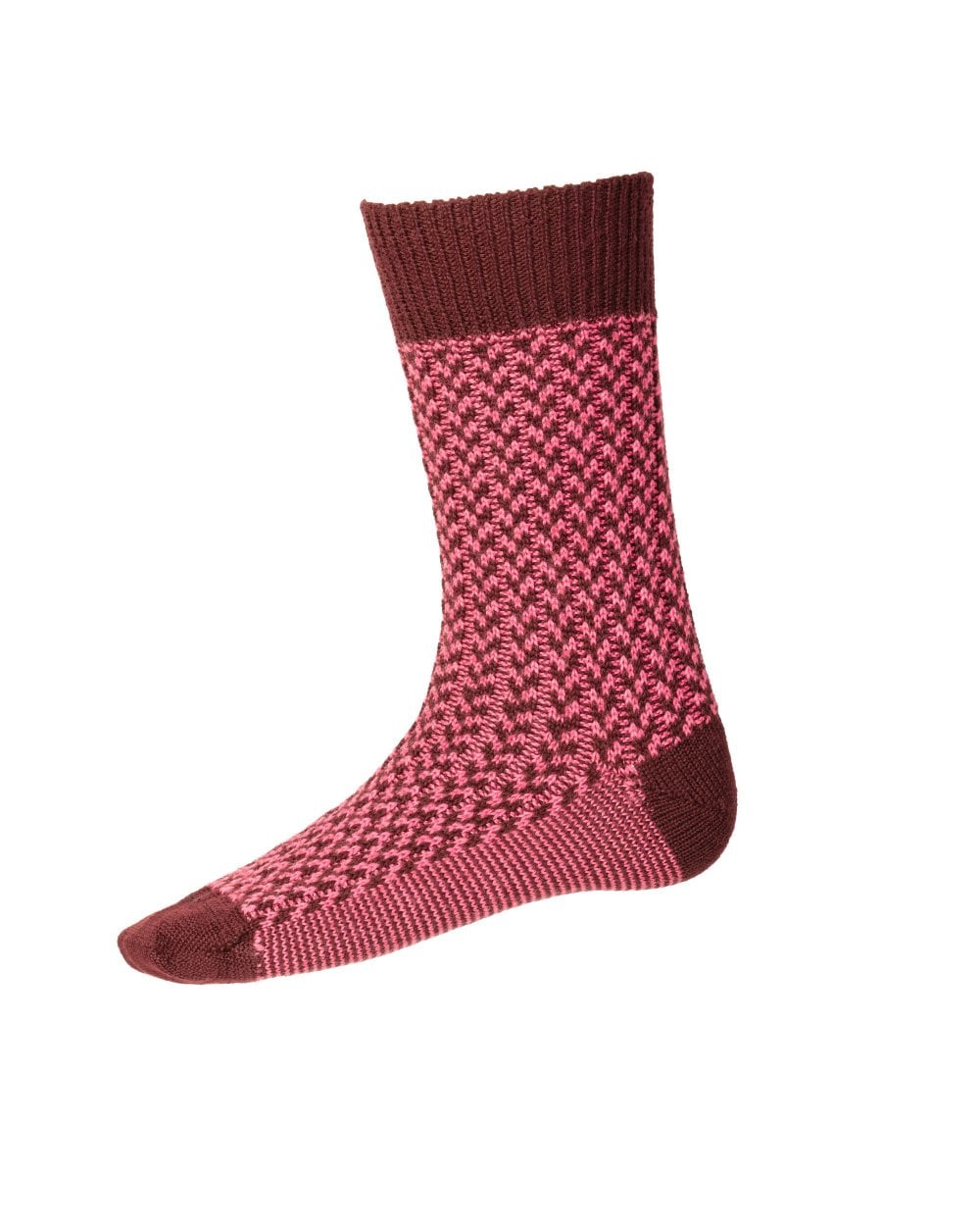 Tartan Socken Männer Weinrot & Rosa